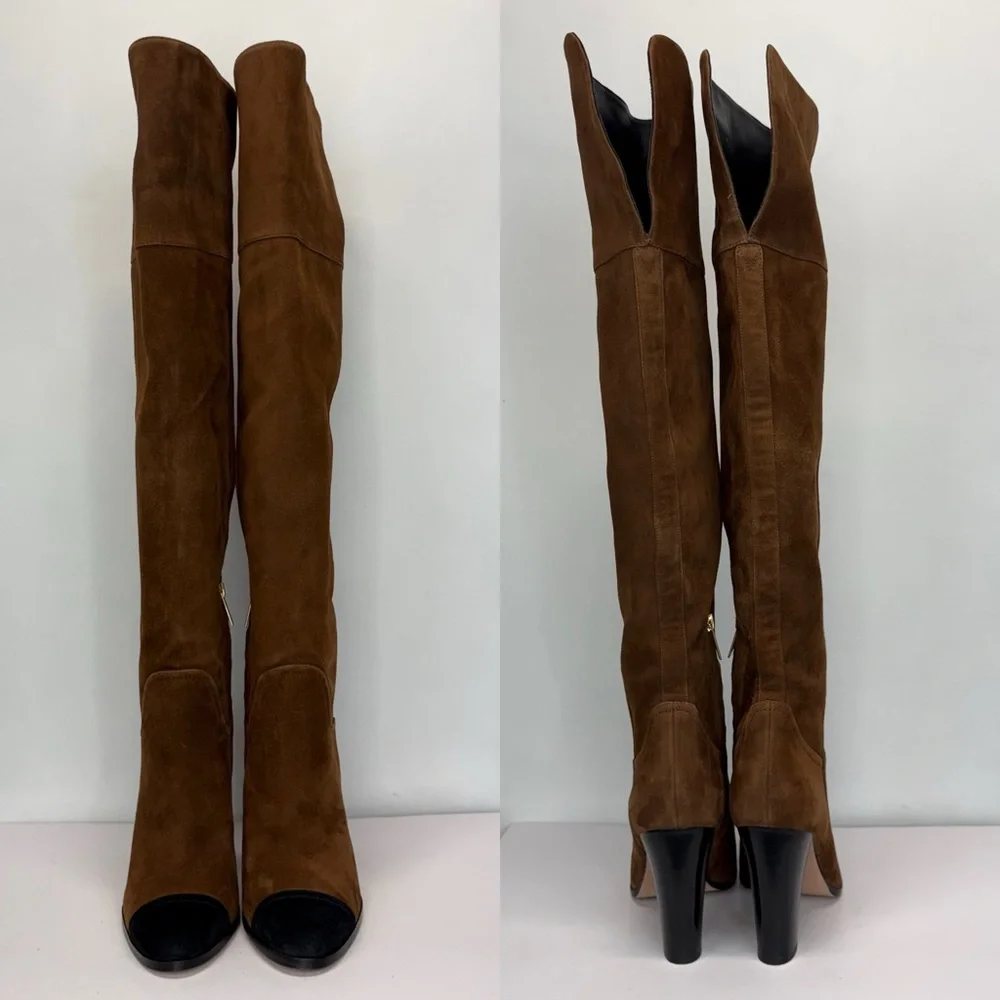 New Veronica Beard Conrad Cap Toe Over the Knee Boot Sz 9